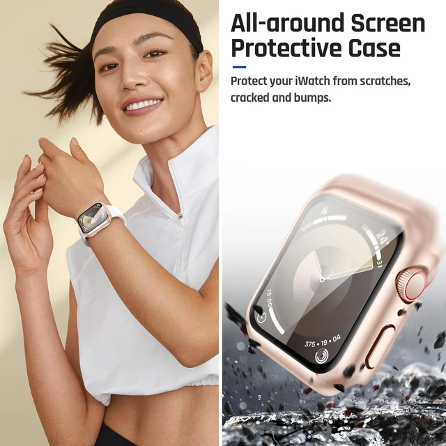 Alt view image 5 of 7 - IP67 Waterproof Case with Glass for Apple Watch 40mm Series 6/5/4/SE