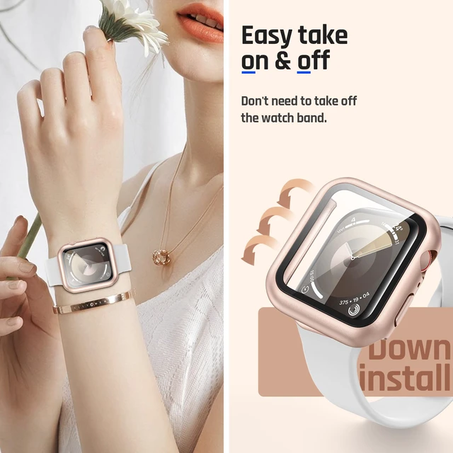 Alt view image 7 of 7 - IP67 Waterproof Case with Glass for Apple Watch 40mm Series 6/5/4/SE