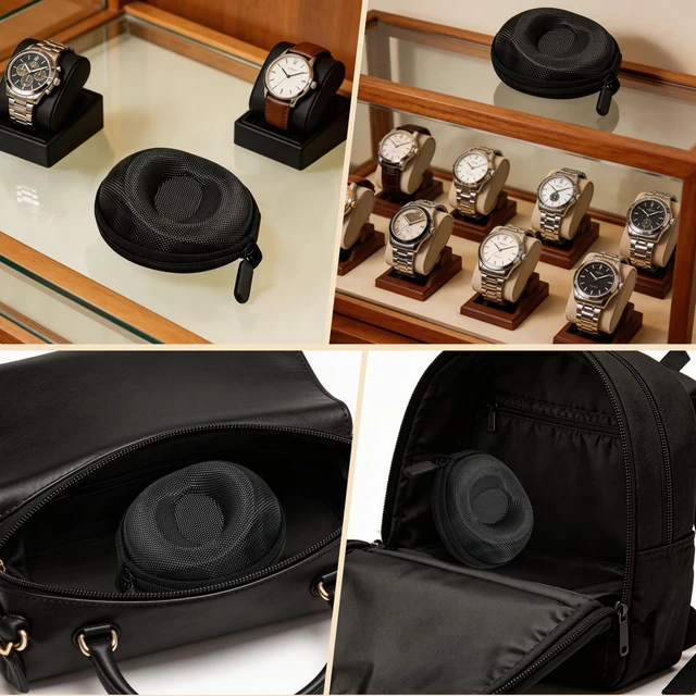 Alt view image 6 of 7 - 2 Pack Travel Watch Case Single Storage Box for Wristwatches