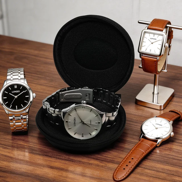 Alt view image 7 of 7 - 2 Pack Travel Watch Case Single Storage Box for Wristwatches