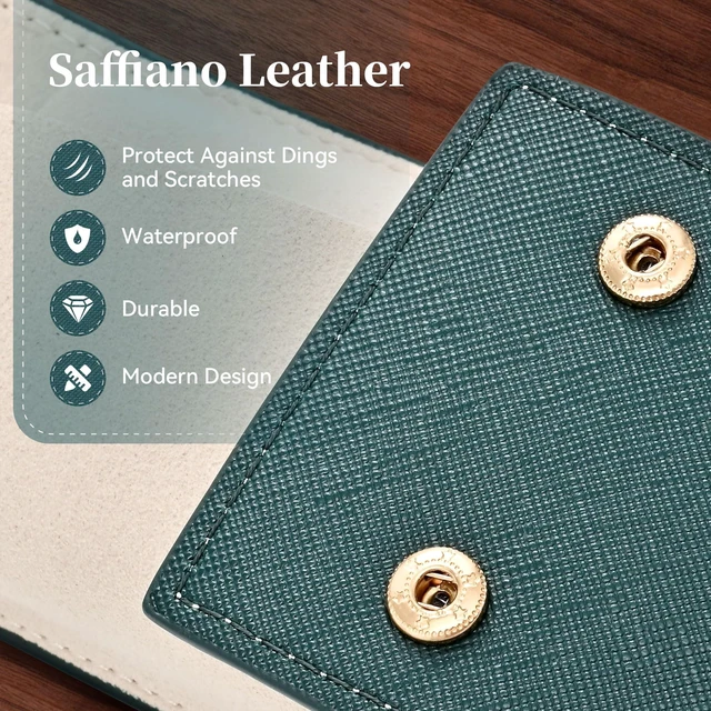Alt view image 6 of 7 - Travel Leather Watch Pouch, Watch Travel Case with Suede Lining | Luxury Leather Travel Watch Case Single Watch Pouch for Men and Women