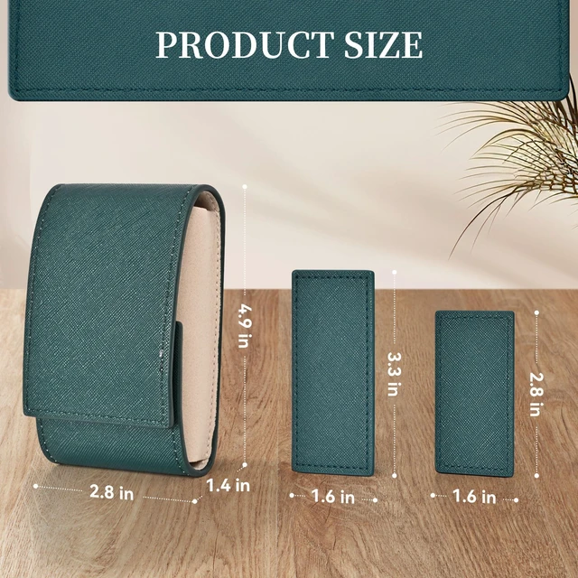 Alt view image 4 of 7 - Travel Leather Watch Pouch, Watch Travel Case with Suede Lining | Luxury Leather Travel Watch Case Single Watch Pouch for Men and Women