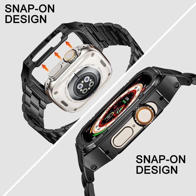 Alt view image 4 of 6 - Stainless Steel Watch Band with Case Compatible with Apple Watch Ultra 49mm