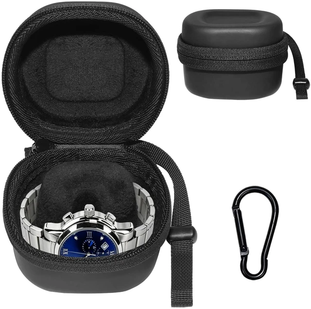 Main image of Hard Shell Watch Case, EVA Watch Box with YKK Zipper and Carabiner