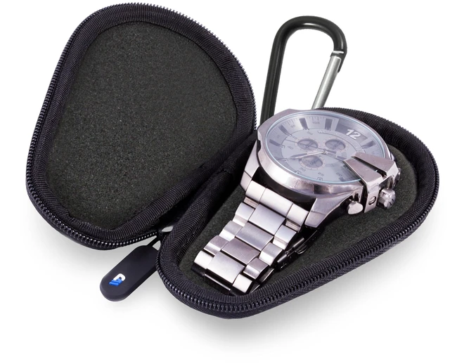 Main image of Watch Box Travel Case for Stainless Steel Metal Band Mens and Womens Watches , Up To 56mm