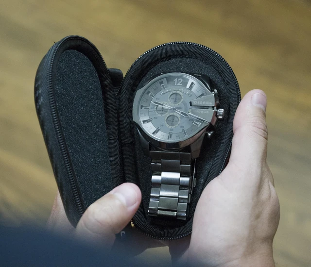 Alt view image 4 of 7 - Watch Box Travel Case for Stainless Steel Metal Band Mens and Womens Watches , Up To 56mm