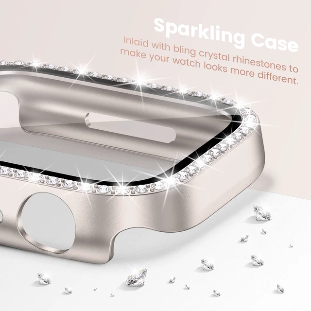 Alt view image 3 of 6 - 2-Pack Bling Case with Screen Protector for Apple Watch Series11 42mm
