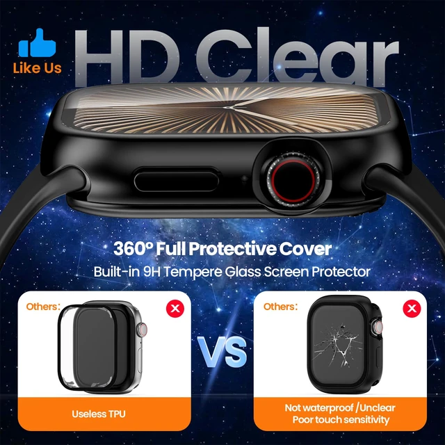 Alt view image 4 of 7 - 3 in 1 Waterproof Case for 42mm Apple Watch Series 11/10, Black