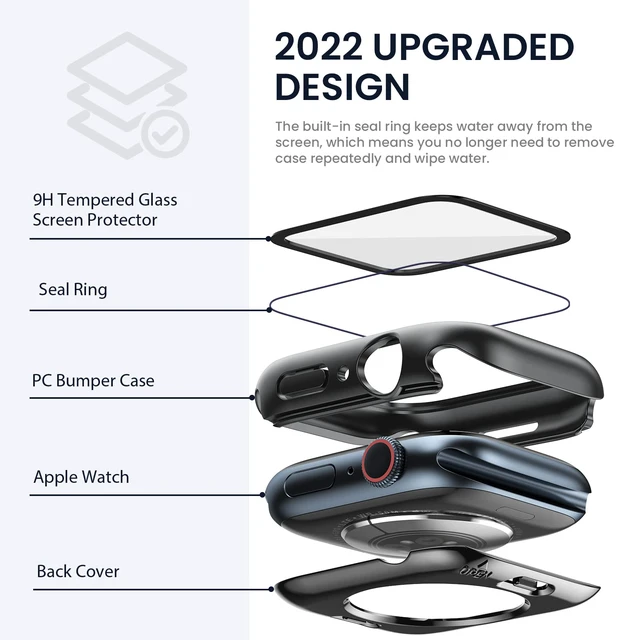 Alt view image 3 of 7 - 2in1 for Apple Watch Screen Protector Case 45mm Series 9/8/7