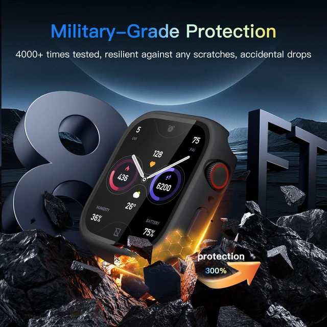 Alt view image 5 of 7 - Case for Apple Watch Screen Protector 44mm SE 3 SE 2nd Series 6 5 4