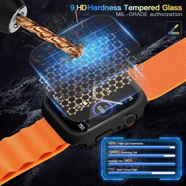 Alt view image 3 of 7 - Case for Apple Watch Screen Protector 44mm SE 3 SE 2nd Series 6 5 4