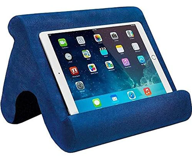 Main image of Tablet Pillow Stand - Tablet Holder Dock for Bed with Multi-Viewing Angles, Compatible with iPad Pro 9.7, 10.5,12.9 Air Mini 4 3, Kindle, Galaxy Tab, E-Reader (Blue)