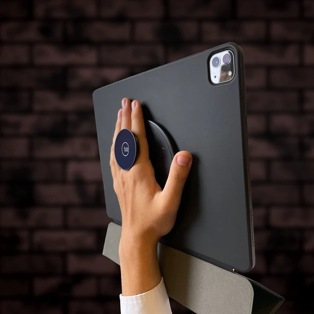 Alt view image 7 of 7 - Comfort Tablet Holder Works with Any Tablet, Tablet case, e-Reader, iPad - Universal, Ergonomic, Rotating, Folds Flat and Adjustable (Navy)