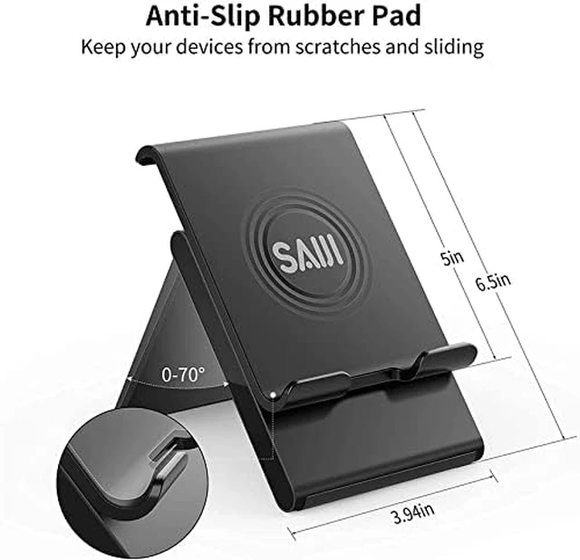 Alt view image 2 of 7 - Adjustable iPad Stand for Desk Portable Foldable Tablet Stand -Black | Stable Tablet Holder with Multi-Angle Compatible with iPad, iPhone, Switch & Kindle, Office Desk Accessories
