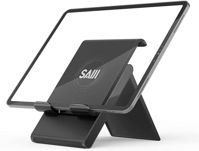 Alt view image 7 of 7 - Adjustable iPad Stand for Desk Portable Foldable Tablet Stand -Black | Stable Tablet Holder with Multi-Angle Compatible with iPad, iPhone, Switch & Kindle, Office Desk Accessories
