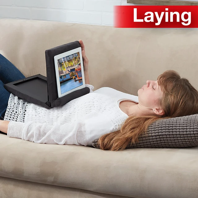 Alt view image 4 of 6 - Pillow Pad Fold Away Multi-Angle Soft Tablet Stand, Gray