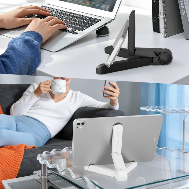 Alt view image 4 of 7 - FoldableTablet Phone Stand Holder Portable Monitor Light Weight,iPad for Desk Adjustable Height,Compact Design, Travel Easy Storage, Compatible with MosTablets Kindle Fire and Smart Phones