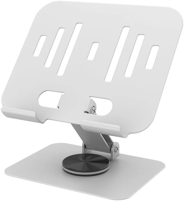 Main image of Metal Tablet Stand for iPad Pro, Adjustable 360° Rotation, Silvery | 2026 Update Version, Ultra Stable Metal Base, Fully Foldable, Easy to Store & Carry, Compatible with 4-13 Tablet Devices