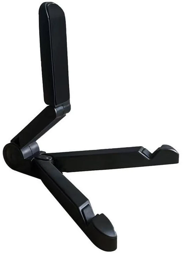 Main image of Portable foldable ipad tablet holder, light weight and easy to carry, suitable for desktop tablets, adjustable angle compact design, travel storage, available for both tablets and smartphones (Black)