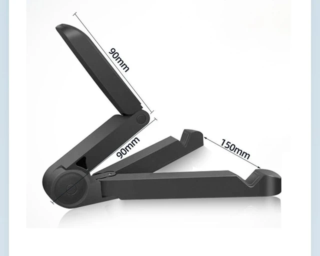 Alt view image 2 of 7 - Portable foldable ipad tablet holder, light weight and easy to carry, suitable for desktop tablets, adjustable angle compact design, travel storage, available for both tablets and smartphones (Black)