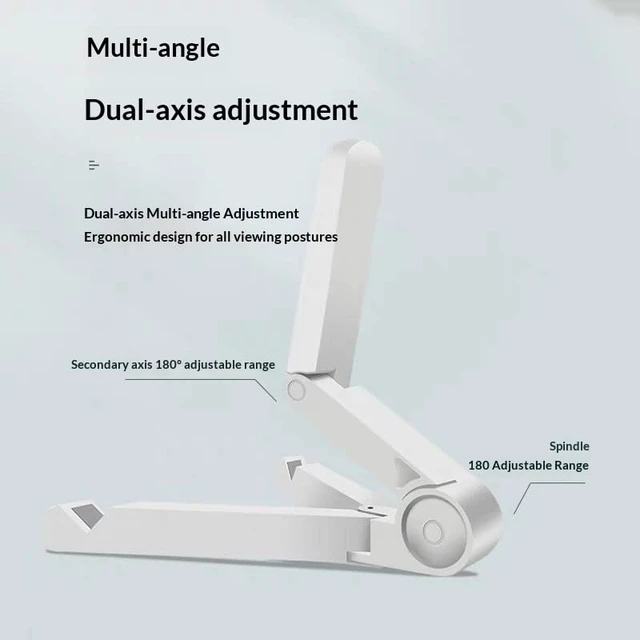 Alt view image 6 of 7 - Portable foldable ipad tablet holder, light weight and easy to carry, suitable for desktop tablets, adjustable angle compact design, travel storage, available for both tablets and smartphones (Black)