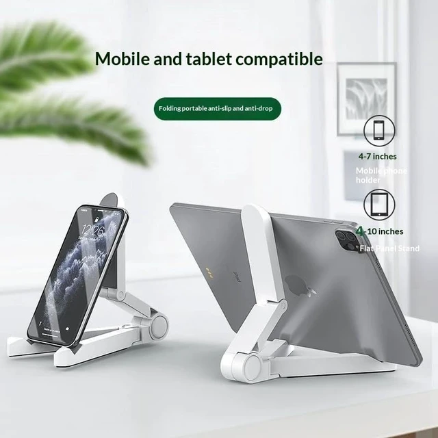 Alt view image 7 of 7 - Portable foldable ipad tablet holder, light weight and easy to carry, suitable for desktop tablets, adjustable angle compact design, travel storage, available for both tablets and smartphones (Black)