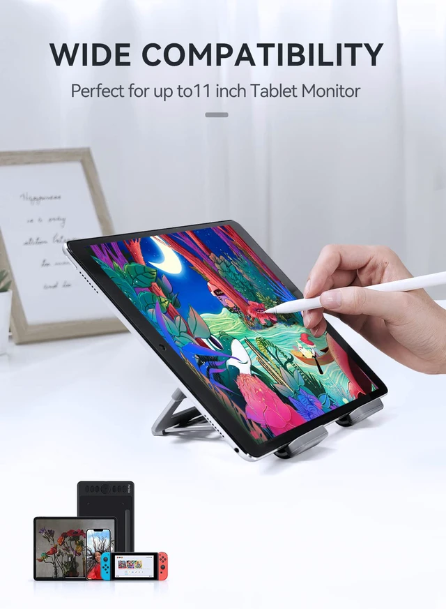 Alt view image 2 of 7 - PR114 Tablet Stand,Support up to 11inch,Adjustable 6 Angels,Foldable and Easy to Carry