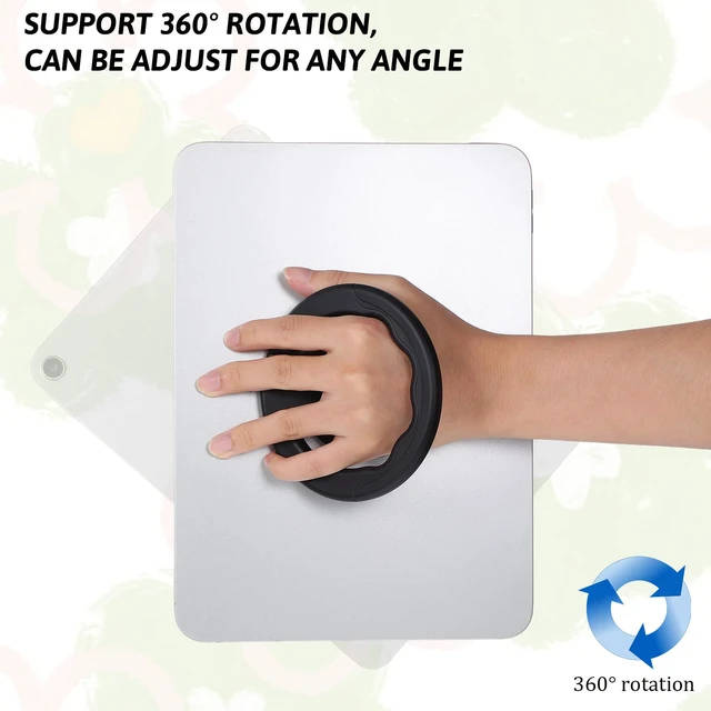 Alt view image 6 of 7 - Tablet Stand Universal Tablet Hand Strap Holder with Hand Strap Rotating Sticky Tablets Stand Loop Fastening Handle Grip Portable Lightweight Handle Grip for All 7-11" Tablets