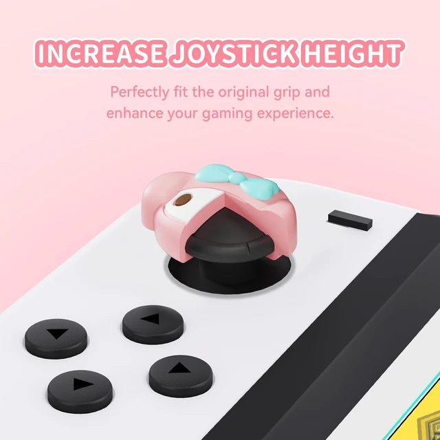 Alt view image 3 of 7 - Cute Pocket Monsters Joycon Thumb Grip Caps Compatible with Nintendo Switch, Soft Silicone Joystick Cover for Nintendo Switch/OLED/Lite Controller, 4PCS (Strawberry & Sweet Bunny)