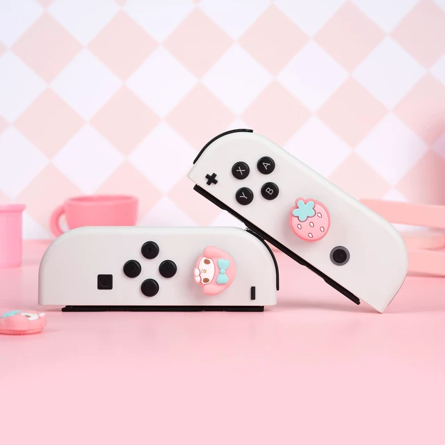 Alt view image 7 of 7 - Cute Pocket Monsters Joycon Thumb Grip Caps Compatible with Nintendo Switch, Soft Silicone Joystick Cover for Nintendo Switch/OLED/Lite Controller, 4PCS (Strawberry & Sweet Bunny)