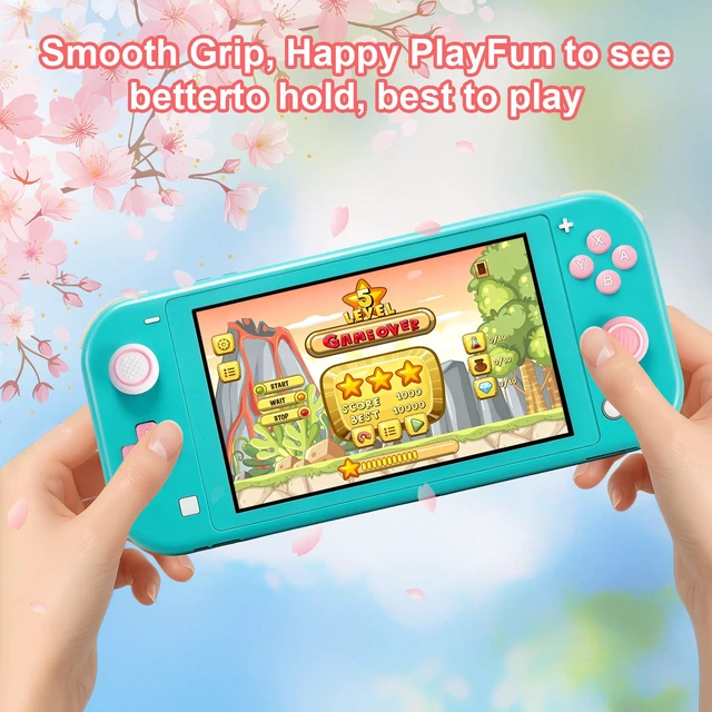 Alt view image 3 of 7 - Cute Silicone Cross D-Pad Button Caps Silicone Thumb Grips Set Compatible with Nintedo Switch lite 2019,ABXY Key Buttons Sticker Joystick Cover Caps (Circle)