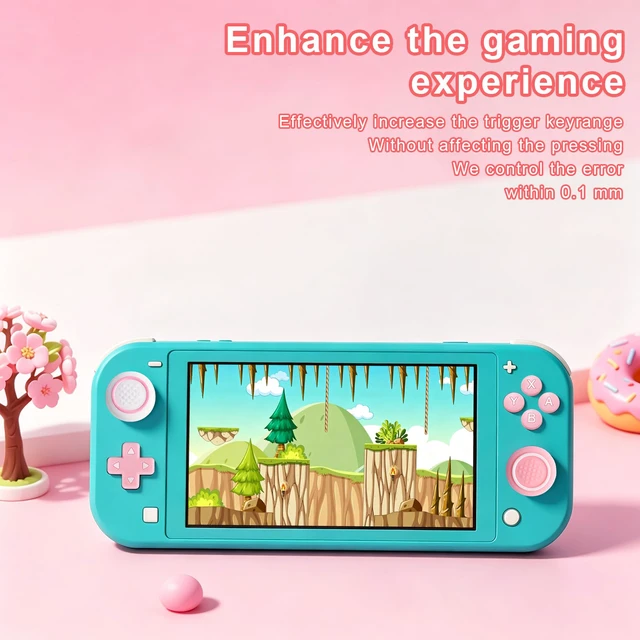 Alt view image 5 of 7 - Cute Silicone Cross D-Pad Button Caps Silicone Thumb Grips Set Compatible with Nintedo Switch lite 2019,ABXY Key Buttons Sticker Joystick Cover Caps (Circle)