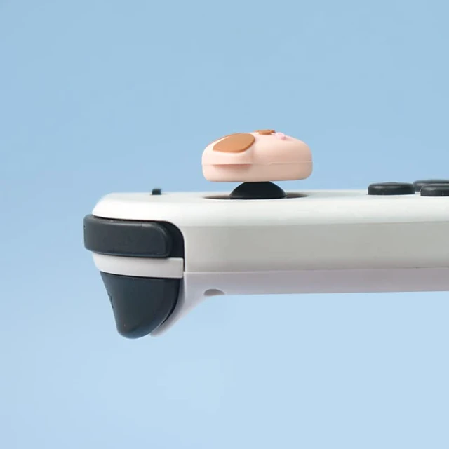 Alt view image 4 of 7 - Cute Switch Thumb Grip Caps Compatible with Nintendo OLED/Lite Console, Kawaii Soft Silicone Analog Stick Button Cover for NS Joycon Controller, 4PCS Joystick Cap - Dog and Panda