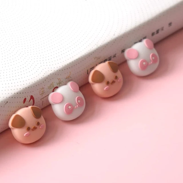 Alt view image 7 of 7 - Cute Switch Thumb Grip Caps Compatible with Nintendo OLED/Lite Console, Kawaii Soft Silicone Analog Stick Button Cover for NS Joycon Controller, 4PCS Joystick Cap - Dog and Panda
