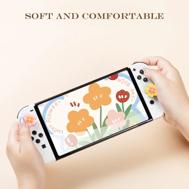 Alt view image 5 of 7 - PERFECTSIGHT Cherry Blossom Switch Thumb Grips Kawaii Flower Joystick Caps for Nintendo Switch Lite/Switch OLED Joy con, 4 PCS Thumbstick Cover Analog Stick Button Cover, Sakura