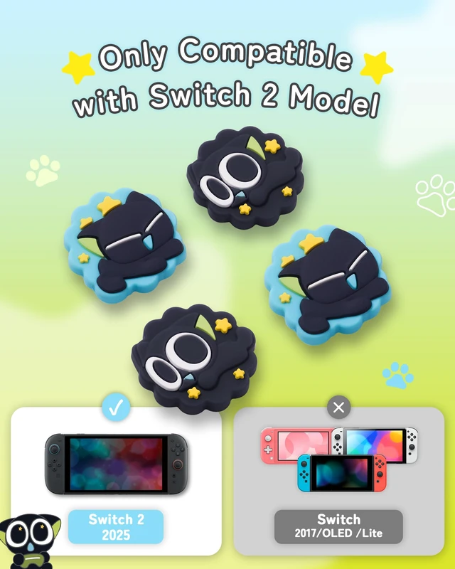 Alt view image 2 of 7 - Thumb Grip Caps Compatible with Switch 2, Silicone Thumb Grip Caps for Switch 2 2025, 4pcs - The HEI Series Cloud Star Dream