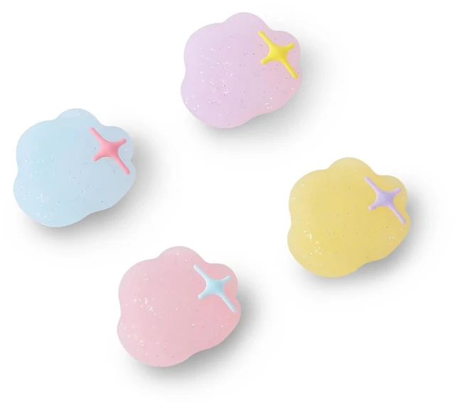 Main image of Thumb Grip Caps Compatible with Nintendo Switch, Kawaii Cloud Jostick Caps for Switch Lite/OLED, Soft Silicone Joystick Button Cover Switch Accessories-4PCS Pastel Pink Purple Blue Yellow