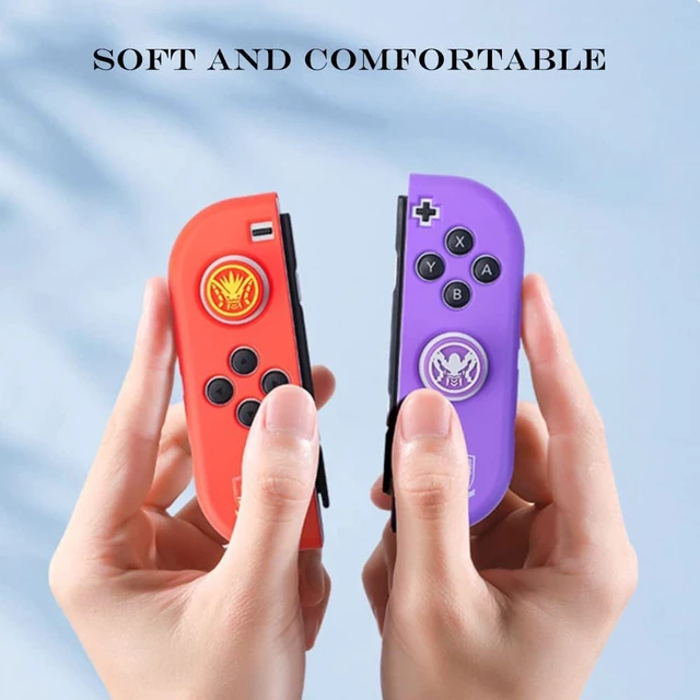 Alt view image 4 of 7 - Switch Thumb Grips, Cute Joystick Caps for Nintendo Switch, 4 PCS Thumbstick Cover for Lite, OLED, Analog Stick Button Cover for NS Joycon Controller, Red & Purple