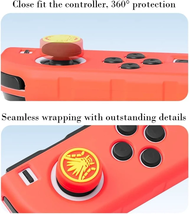 Alt view image 7 of 7 - Switch Thumb Grips, Cute Joystick Caps for Nintendo Switch, 4 PCS Thumbstick Cover for Lite, OLED, Analog Stick Button Cover for NS Joycon Controller, Red & Purple
