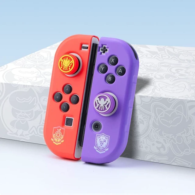 Alt view image 5 of 7 - Switch Thumb Grips, Cute Joystick Caps for Nintendo Switch, 4 PCS Thumbstick Cover for Lite, OLED, Analog Stick Button Cover for NS Joycon Controller, Red & Purple