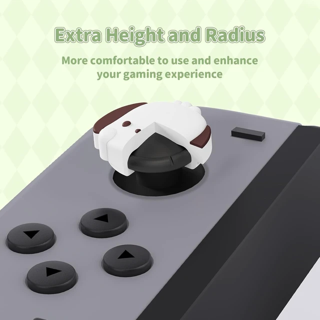 Alt view image 3 of 7 - 4PCS Thumb Grips Caps Compatible with Switch/OLED/Lite, Kawaii Charactor Thumbs Grip, Soft Silicone Switch Joystick Cover for JonCon, Cute Dog Style, Yellow & White