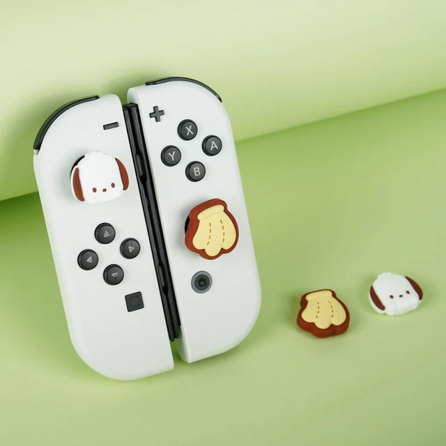 Alt view image 5 of 7 - 4PCS Thumb Grips Caps Compatible with Switch/OLED/Lite, Kawaii Charactor Thumbs Grip, Soft Silicone Switch Joystick Cover for JonCon, Cute Dog Style, Yellow & White
