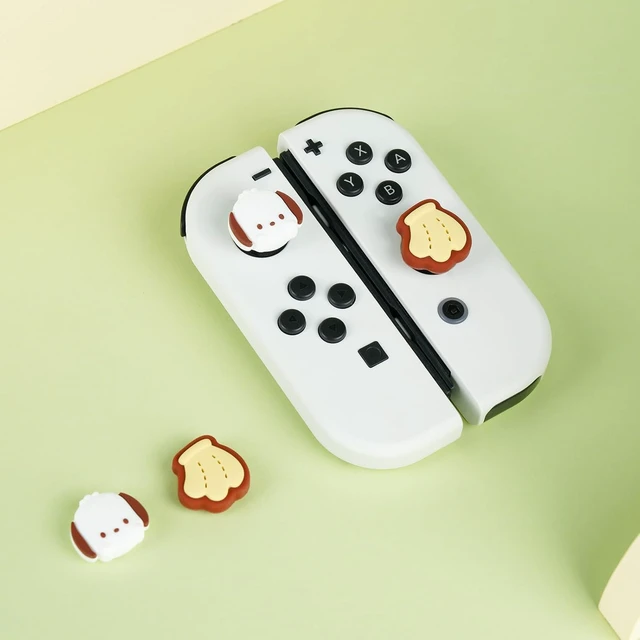 Alt view image 7 of 7 - 4PCS Thumb Grips Caps Compatible with Switch/OLED/Lite, Kawaii Charactor Thumbs Grip, Soft Silicone Switch Joystick Cover for JonCon, Cute Dog Style, Yellow & White