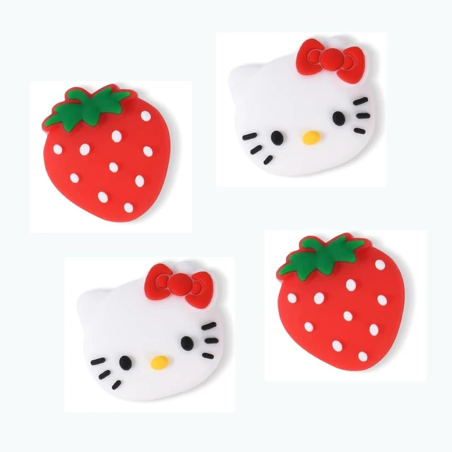 Main image of Switch Silicone Joycon Thumb Grip Caps, Joystick Cover Compatible with Nintendo Switch/OLED/Switch Lite,4PCS (Kitty+Strawberry)