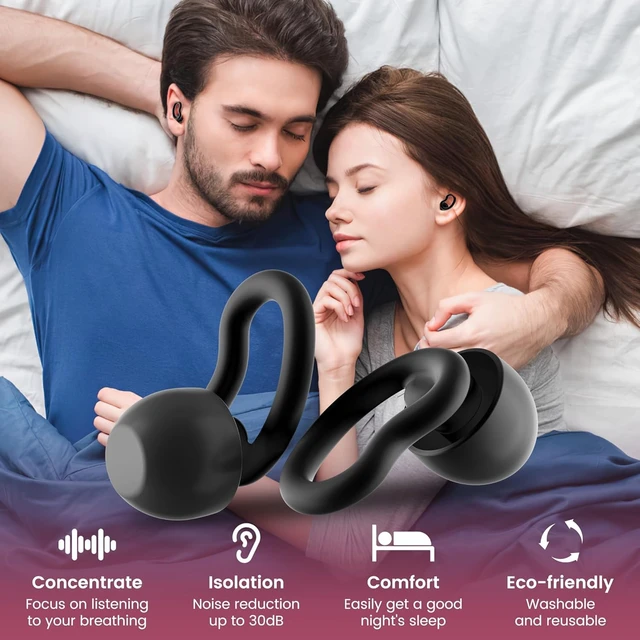 Alt view image 3 of 7 - Ear Plugs for Sleeping,Reusable Noise Reduction Ear Plugs for Side Sleepers | 2 Pairs Silicone Ear Plugs, 6 Sizes Ear Tips,Single & Dual Layer, 30dB Noise Cancelling for Snoring,Travel ,Focus&Concerts