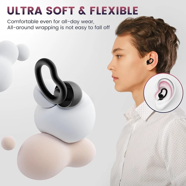 Alt view image 5 of 7 - Ear Plugs for Sleeping,Reusable Noise Reduction Ear Plugs for Side Sleepers | 2 Pairs Silicone Ear Plugs, 6 Sizes Ear Tips,Single & Dual Layer, 30dB Noise Cancelling for Snoring,Travel ,Focus&Concerts