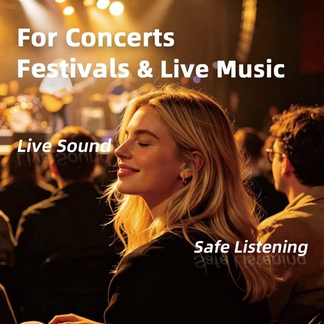 Alt view image 4 of 7 - High Fidelity Concert Ear Plugs, 23dB, 2 Pairs with Case, Black | Lowers the volume without muffling speech; discreet and reusable for gigs, DJ sets, bars and drumming