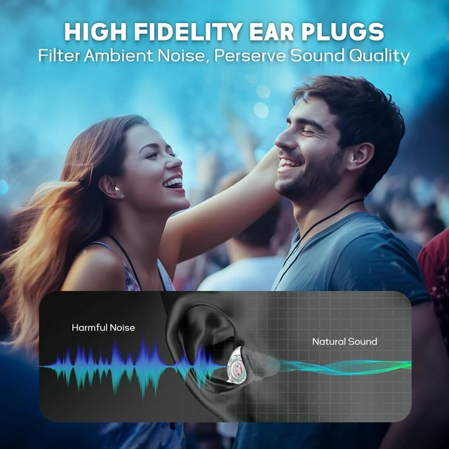 Alt view image 3 of 7 - Hi-Fi Spirit Concert Ear Plugs, High Fidelity Silicone Music Earplugs for Concerts, Noise Reduction, Hearing Protection, Motorcycle, Musicians, Rave, Dj, Tinnitus Relief (Medium Size)
