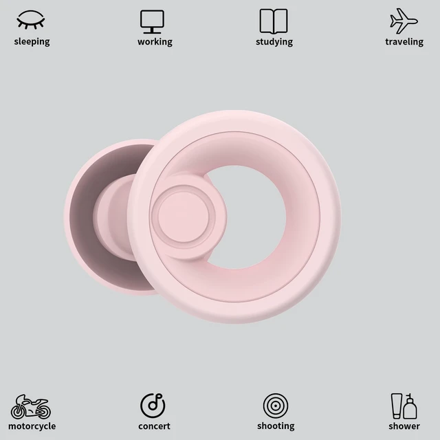 Alt view image 2 of 6 - Ear Plugs for Noise Cancelling Ear Protection EarPlugs for Sleep,Concerts,Work,Study,8 Size Eartips with Small Box,Perfect -30dB Silicone Earplugs for Noise Reduction