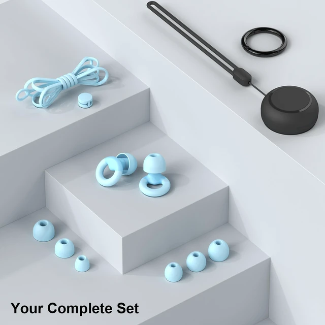 Alt view image 6 of 7 - Earplugs for Sleeping,Noise Reduction Soft Silicone Ear Plugs with 7 Pairs Ear Tips&One Connection Cord,Hearing Protection Reusable Earplugs for Sleeping,Concert, Work&Sound Reduction 25dB-30db